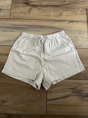 Abercrombie Light Beige Linen Shorts